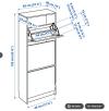宜家鞋柜三层鞋柜 BISSA Shoe cabinet with 3 compartments, black-brown